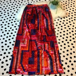 VTG Velvet Mod Maxi Skirt Festival Hippie Boho